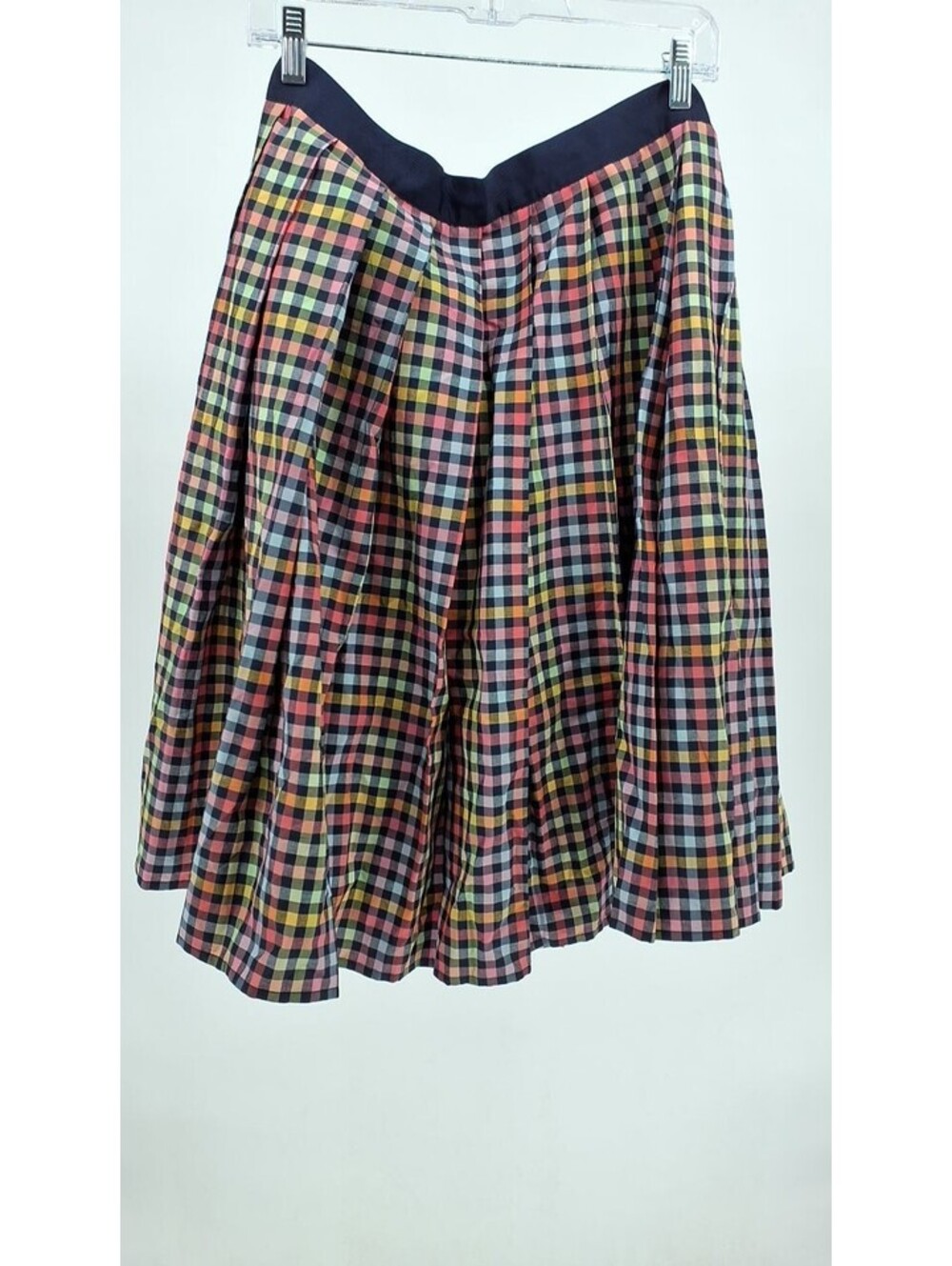 1901 Plaid Midi Skirt Preppy Cottagecore Colorful Gingham Size 12